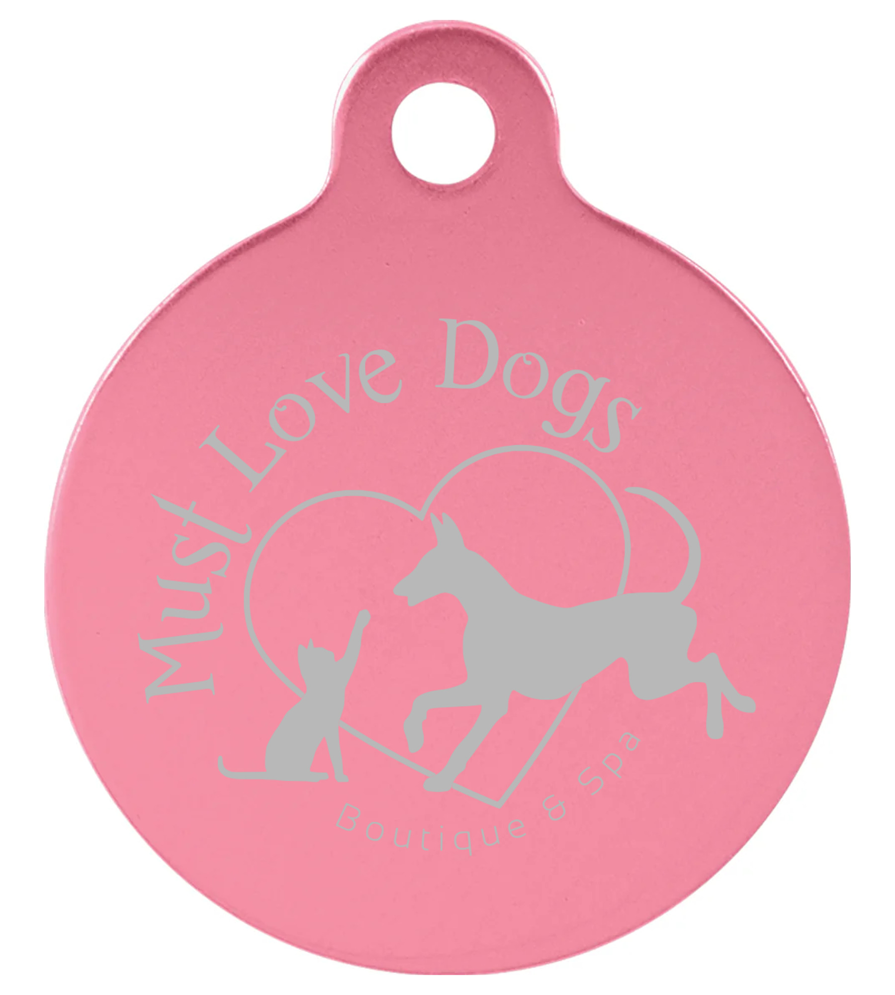Anodized Aluminum Round Pet Tag with Tab