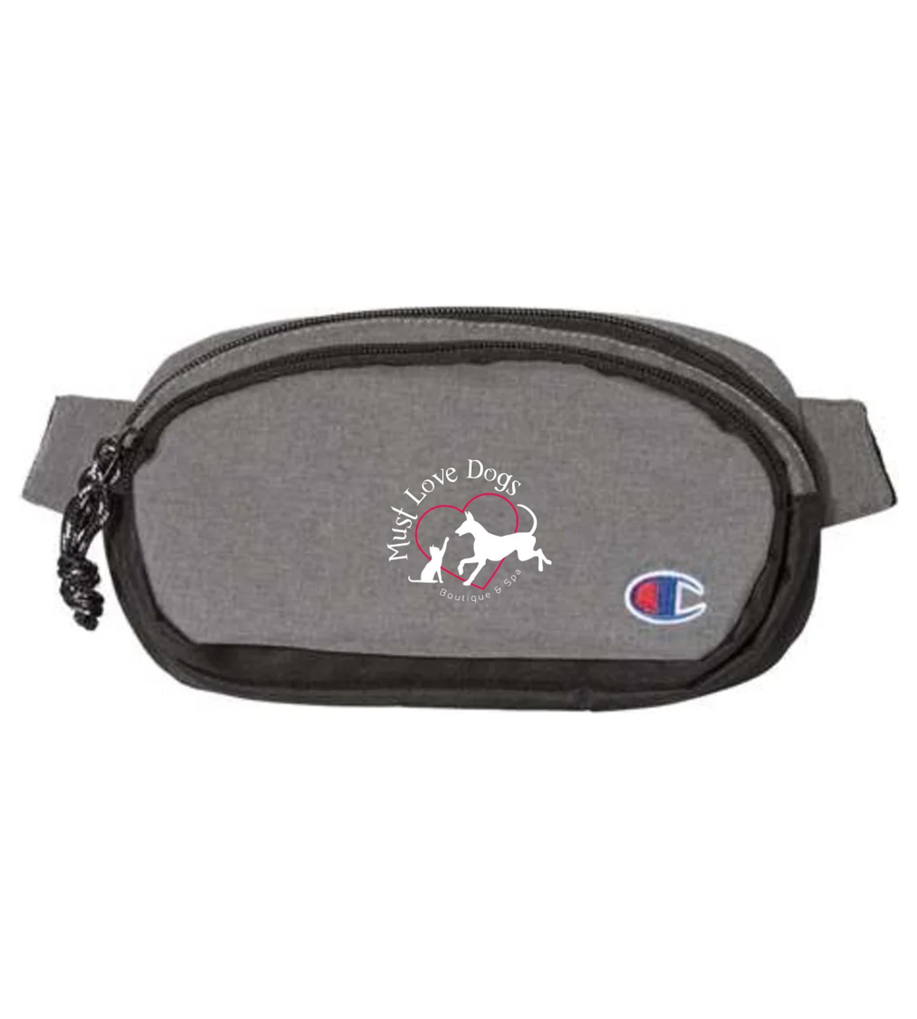 Champion Fanny Pack Heather Granite/ Black with Must Love Dogs